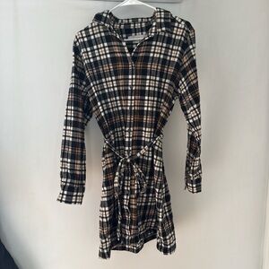 LOFT Plaid Flannel Shirt Dress